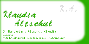 klaudia altschul business card